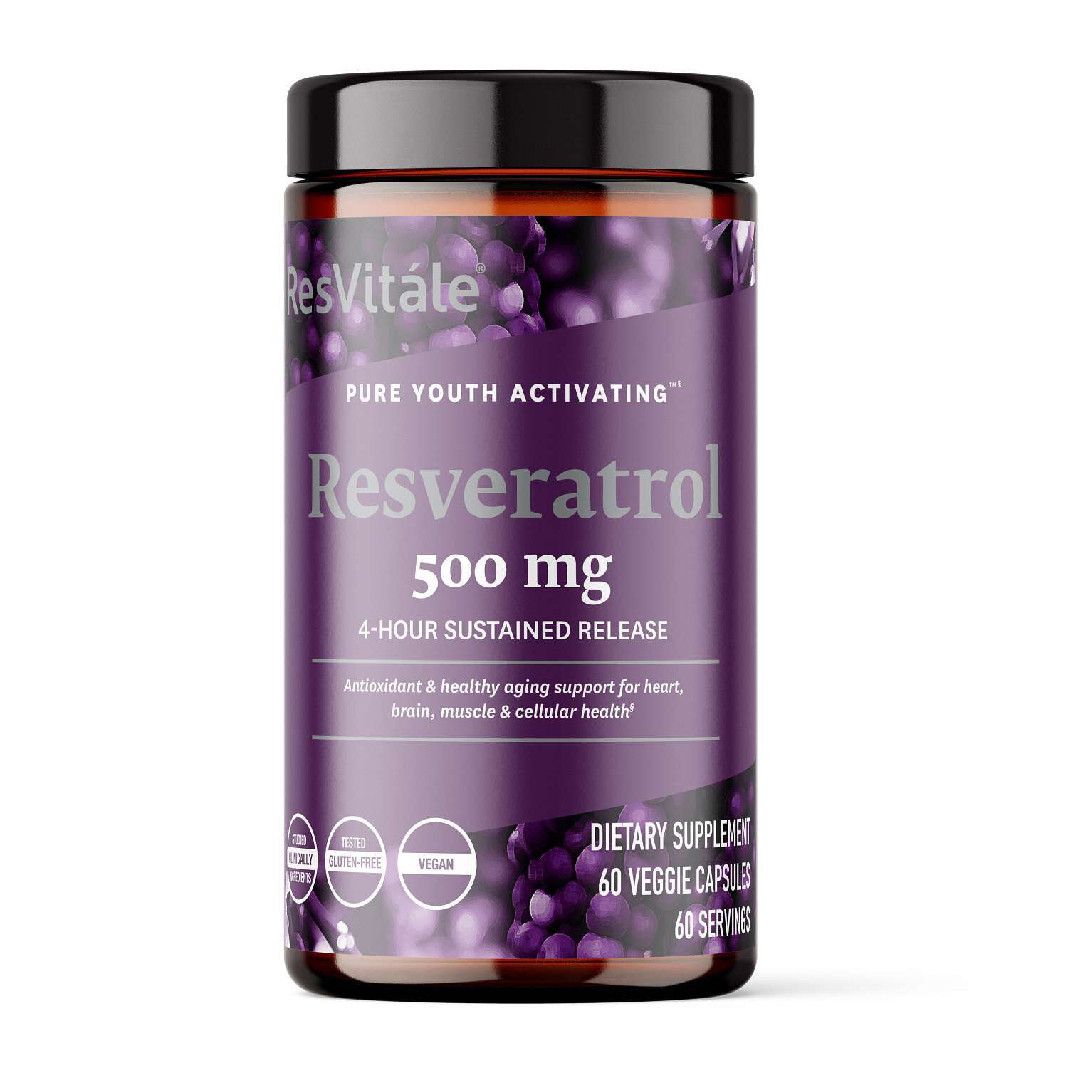 Resveratrol 500mg - 60 Vegetarian Capsules (60 Servings)  | GNC